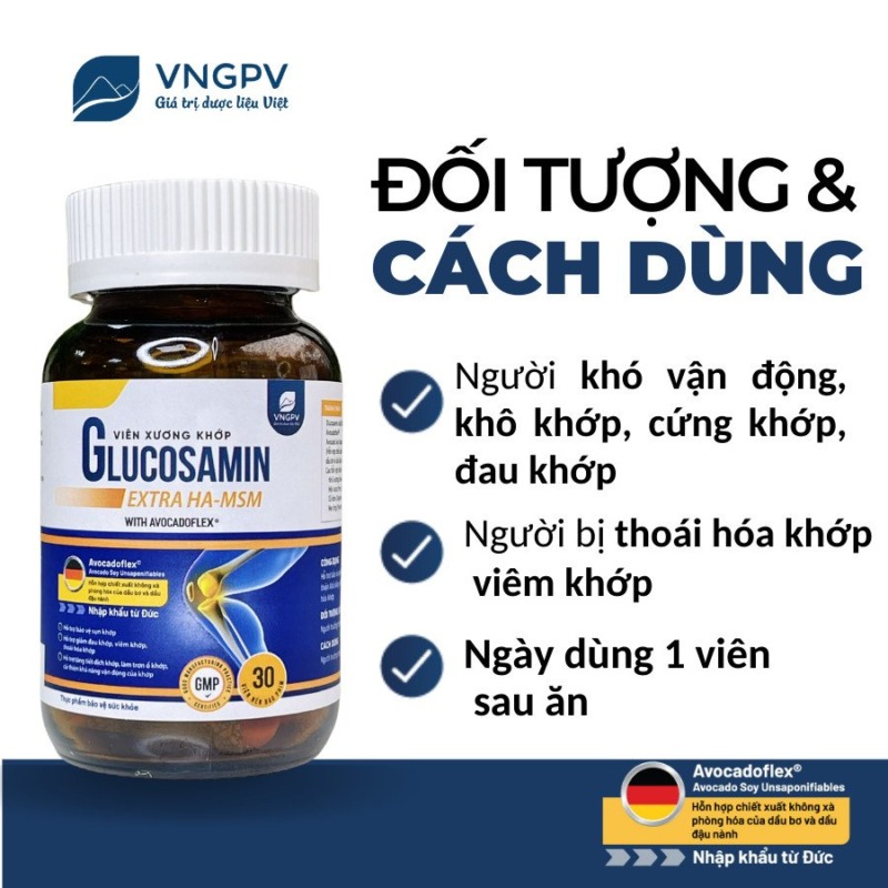 Viên xương khớp GLUCOSAMIN EXTRA HA-MSM WITH AVOCADOFLEX